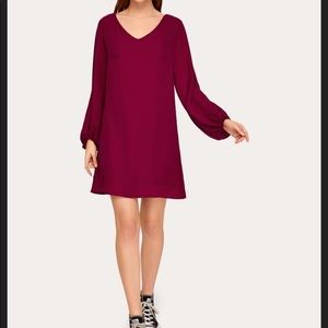 Burgundy long sleeve dress size M